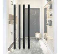 GHBSDNEPP Room Divider Column, Modern Wall Divider Post Made of Black Aluminum - 2 3 4 5 6 7 8 Foot Tall Room Divider Post - Square Room Partition for Restaurant and Office Decor Column - No Drilling