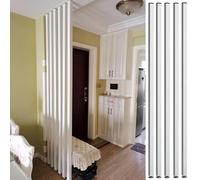 GHBSDNEPP Room Divider Made of Wooden Slats, White, from Ceiling to Floor, Wooden Room Divider, Partition Columns for Daycenters, Studio Apartments, Entrance Decor, 1.22 M, 1.83 M, 2.13 M, 2.44 M High
