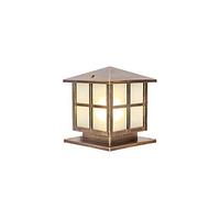 GHBSDNEPP Rural American Column Post Lights Patio Square Wall Column Lamp Door Pillar Lamp Outdoor Waterproof Villa Garden Pedestal Bollard Light Path Entrance Pool Deck Stigma Lantern Fixtures/Bronze
