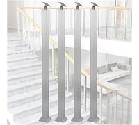 GHBSDNEPP Stainless Steel Handrails, Balustrade Posts for Stairs, Silver-Colored Balusters, Spindles for Indoor and Outdoor Stairs, Deck/Step Conversion, Garden Floor Installation/4-Pack/120Cm/47.2In