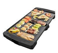 GHCCDAM 8 Person Electric Raclette Grill - Indoor Tabletop Stone Grill, Non-Stick Pans, Adjustable Temperature Dial, Removable Hot Plate, Large Surface for Family BBQ, Party Grilling