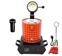 GHCCDAM Gold Melting Furnace,2000W 2102°F Digital Electric Melting Furnace with Graphite Crucible for Melt Scrap, Silver, Gold, Copper, Aluminum 220V Refining Casting Furnace