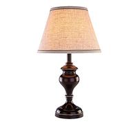 GHCXY Reading Lamp Desk Lamp American Wrought Iron Table Lamp Bedroom Bedside Lamp Simple Linen Lampshade Applicable Bedroom Living Room Study Table Lamp