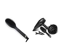 ghd Glide Hot Brush - Hot Brushes for Hair Styling (Black) & Air Hair Drying kit- Professional Hairdryer (Black)