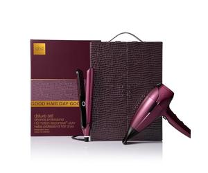 ghd Limited Edition Deluxe Gift Set in Cherry Chic: Straighteners & Hair Dryer in Exclusive Vanity Case, for All Hair Types, for Straight, Wavy or Curly Hair, Cherry Red