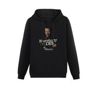 Ghee Dupu House M.D Everybody Lies Unisex Hooded Printed Pullover Hoodies Mens Black Sweatshirts Black L