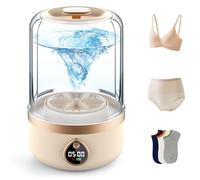 Ghegicu Portable Washing Machine, Underwear Washer Rechargeable Cordless Washing-Machine Deep Clean Socks, Underwear, Baby Clothes (Beige)