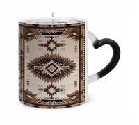 GHENBLT Magic Native American Color Changing Mug 11 Oz Reveals Surprise Design with Hot Coffee Heat Sensitive Black Ceramic Cup Fun Novelty Gift for Christmas Birthday Office for Men Women