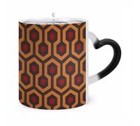 GHENBLT Magic Shining Overlook Color Changing Mug 11 Oz Reveals Surprise Design with Hot Coffee Heat Sensitive Black Ceramic Cup Fun Novelty Gift for Christmas Birthday Office for Men Women