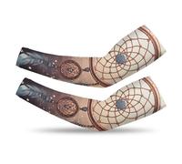 GHENBLT Native American Dream Catcher Arm Sleeves for Men Women, Compression Sleeve, Cooling Sleeves to Cover Arms(1 Pair, White, XL