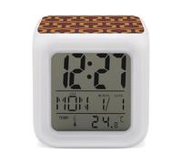 GHENBLT Shining Overlook Alarm Clocks LED Digital Clock with 7 Colors Changing 3" Cube Wake Up Clock with Temperature Snooze Silent Night Light Battery Operated Beside Lamp for Bedroom Decor