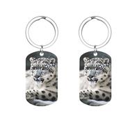 GHENBLT Snow Leopard Key Chain Key Ring Keychains for Women Men Key Rings for Car Keys Key Chains Women Cute Keychains Key Chain Rings Keychain Ring Small Key Rings, Style, 5x2.8cm