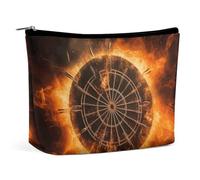 GHENBLT Waterproof Travel Makeup Bag Case Organizer, PU Leather Dart Board Cosmetic Bags, Small Toiletry Case Cute, Portable Zipper Pouch for Women Men, Travel Accessories