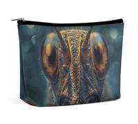 GHENBLT Waterproof Travel Makeup Bag Case Organizer, PU Leather Head And Eyes Cosmetic Bags, Small Toiletry Case Cute, Portable Zipper Pouch for Women Men, Travel Accessories