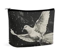 GHENBLT Waterproof Travel Makeup Bag Case Organizer, PU Leather Star Bird Print Cosmetic Bags, Small Toiletry Case Cute, Portable Zipper Pouch for Women Men, Travel Accessories