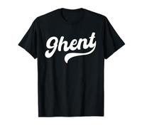 Ghent Retro Cursive Script Love Belgium City Pride T-Shirt