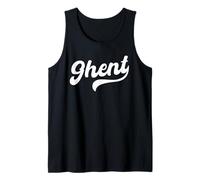 Ghent Retro Cursive Script Love Belgium City Pride Tank Top