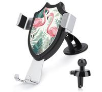 GHEPSDW Cartoon Flamingo LeavesPrinted Suction Cup Phone Holder Car Phone Holder, Suitable for Car Dashboard, Windshield, Vents.