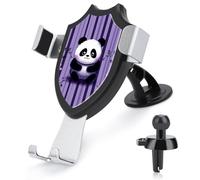 GHEPSDW Purple Striped PandaPrinted Suction Cup Phone Holder Car Phone Holder, Suitable for Car Dashboard, Windshield, Vents.