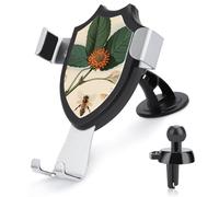 GHEPSDW Vintage Botanical Bee IllustrationPrinted Suction Cup Phone Holder Car Phone Holder, Suitable for Car Dashboard, Windshield, Vents.