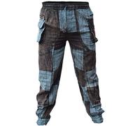 Gheri Black Patchwork Peace Stonewashed Trousers Casual Pants Small