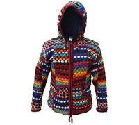 Gheri Bubble Knit Rainbow Patchwork Woolen Jacket Medium
