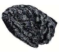 Gheri Cable Knit Winter Fleece Lined Slouch Beanie Wool Rasta Hat Black Tie Dye