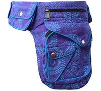 Gheri Cotton Popper Waist Bag Pocket Fanny Pack Travel Pouch Purple