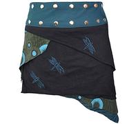 Gheri Floral Butterfly Short Popper Wrap Around Cotton Skirt Butterfly Embroidery