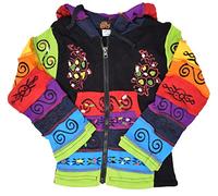 Gheri Kids Pixie Hoodie Hand Painted Black Rainbow Cotton Jacket 3-4 Years