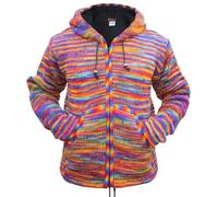 Gheri Mens Bright Colorful Rainbow Stereo Handmade Knitted Woolly Jumper Medium