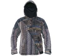 Gheri Men's Cotton Half Stonewashed Retro Funky Casual Jackets Hoodie X-Large