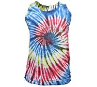 Gheri Mens Cotton Sleeveless Sando Singlet Summer Vest Sleevesless Top Galaxy Spiral Tie Dye Large