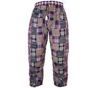 Gheri Men's Cotton Thick Patchwork Elastic Drawstring Loose Trousers Winter Pants Medium