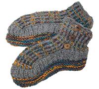 Gheri Mens Fleece Lined Multicolored Knitted Woolen Slipper Socks J