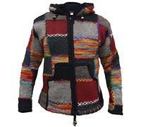 Gheri Mens Patchwork Hippy Festival Woolen Jacket X-Large