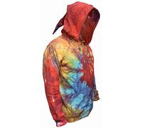 Gheri Mens Tie Dye Pixie Elf Hood Cotton Multicolor Hoodie Rainbow Spiral Medium