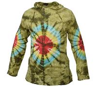 Gheri Tie Dye Cotton Light Summer Hippie Psychedelic Bohemian Grandad Hoodie