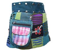 Gheri Womens Reversible Patchwork Cotton Tie Dye Popper Wrap Around Skirt Embroidery Patch