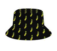 Gherkin Funny Pickles with Sunglass Funny Bucket Hat for Women Men Packable Fisherman Hat Sun Cap Travel Outdoor Beach Caps