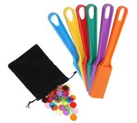 GHERPTE Magnetic Bingo Chips with Wand - 6 Pack for Large Group Games,Family Game Night, Sensory Bins,Counting and Sorting,Science& Educational Activities (Colorful with Bag(6 Pack-500 Metal Chips))