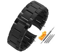 GHFHSG Rubber Watchband Silicone Wristband Bracelet Rose Gold Buckle For Armani AR5905 AR5906 AR5919 AR5920 20 23mm Watch Band Strap (Color : Black-Black, Size : 23mm)