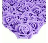 GHFNJYH 10/20/50Pcs 7cm Artificial Bionic Flowers PE Foam Simulation Roses Fake Flower Decorations for Home Wedding Party Presents-Purple-20Pcs