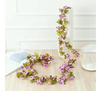 GHFNJYH 1pc 2M 45 Head Flower Garland Fake Rose Vine Artificial Flower Hanging Rose Ivy Home Office Wedding Party Garden Craft Art Décor-Light purple