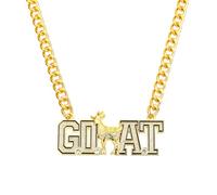 ghfucs Goat Necklace Hip Hop Goat Pendant Greatest of All Time Turnover Chain For Adults Player Team Football Soccer Baseball Basketball Softball Fantasy Football