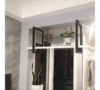 GHFXSCV 1 Tier Ceiling Shelf - Wrought Iron Hanging Wine Rack - Floating Display Stand for Plants & Bar/Kitchen Storage - Easy Install Solid Wood LOFT Style (C 100x30x50cm)