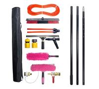 GHFXSCV Aluminium Water Fed Window Cleaning Brush & Telescopic Pole - 35cm/13.8in 8m/26ft Extendable Cleaner for Solar Panels & Conservatory Roofs