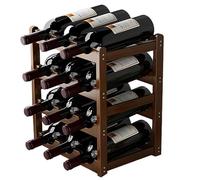 GHFXSCV Bamboo Wine Rack Countertop Holder, Wine Rack Freestanding Floor16 Bottles 4-Tier, Bamboo Wine Holder Wine Storage, for Cabinet, Pantry, Wine Bottle (Color : A, Size : 12 bottles)