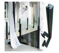 GHFXSCV Black Glass Railing Corner Post37.4/95cm Height Side Mount Floor Hatch for Home Hotel Villa Balcony & Hallway Durable and Stylish Safety Solution