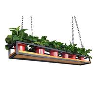 GHFXSCV Ceiling Storage Shelf for Plants & Wine, Floating Hanging Display Rack, Black Iron Chain Holder, Easy Installation, Kitchen Bar nizer (Size: 80x25x15cm)